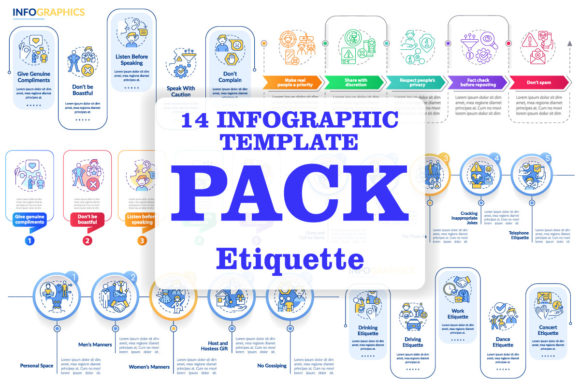 Etiquette Rules Infographic Template Set